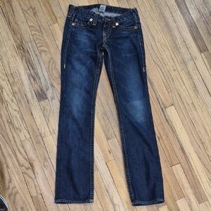 True Religion Women's Indigo Straight Leg Jeans